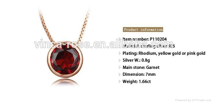 Infinite big garnet simple gold stone pendant design nice for daily wearing 5