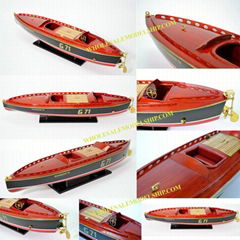 RAINBOW IV WOODEN MODEL BOAT