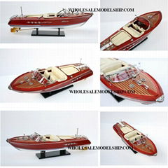 HANDCRAFTED NEW RIVA AQUARAMA SPEED BOAT WOODEN MODEL