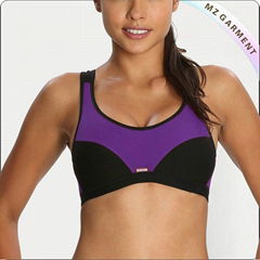 Purple Racer Back Padded Exercise Bra