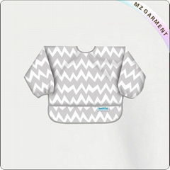 Grey Chevron Waterproof Sleeved Bib