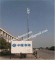 Built-in cable masts for mobile lighting tower use