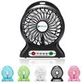 Portbale mini usb rechargebale power bank desktop cooler fan with led light lamp 1