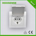 Schuko socket 16a with safety shutter socket