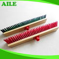 Plastic Hair Floor Brush With Wooden Handle