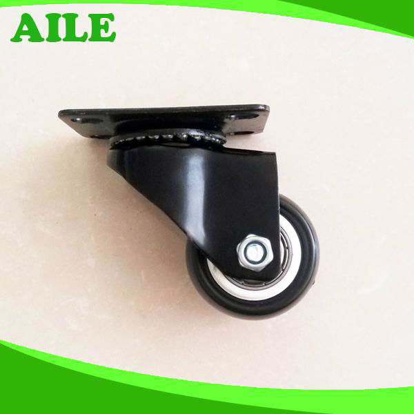 Rigid Light Duty Black PU Caster Wheels 4