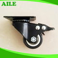 Swivel Black PU Small Furniture Caster Wheels 1