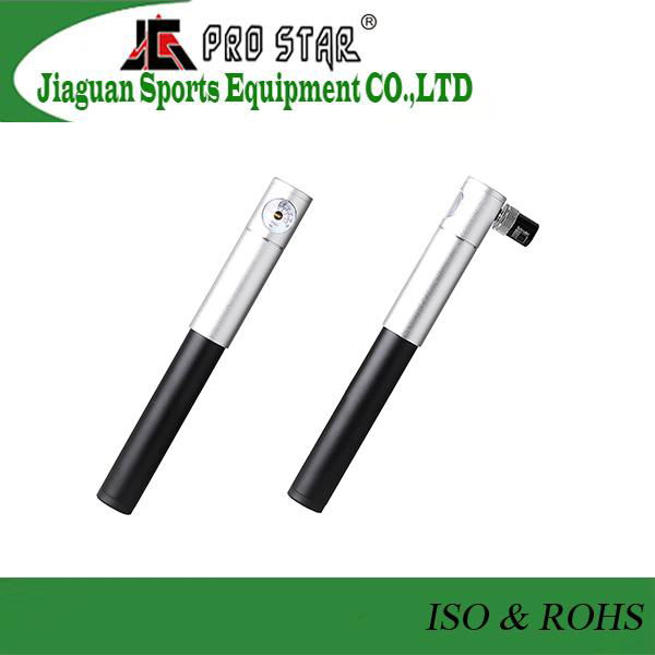 2016 New Product Mini Aluminum Double Action High Pressure Bike Pump with Gauge 4