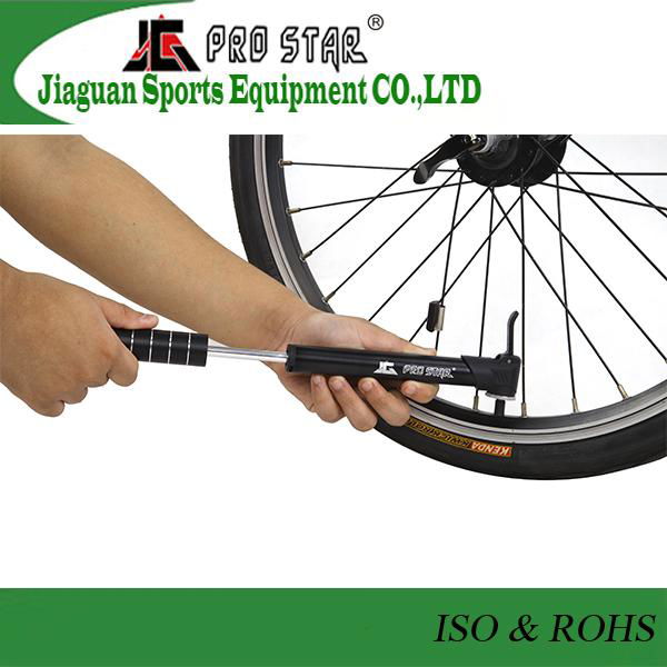 High Quality Aluminum Portable Bicycle Pump with Plastic Head 3