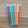 cheaper click ball pen with plastic colored barrel and wide clip 3