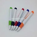 long clip white barrel click ball pen