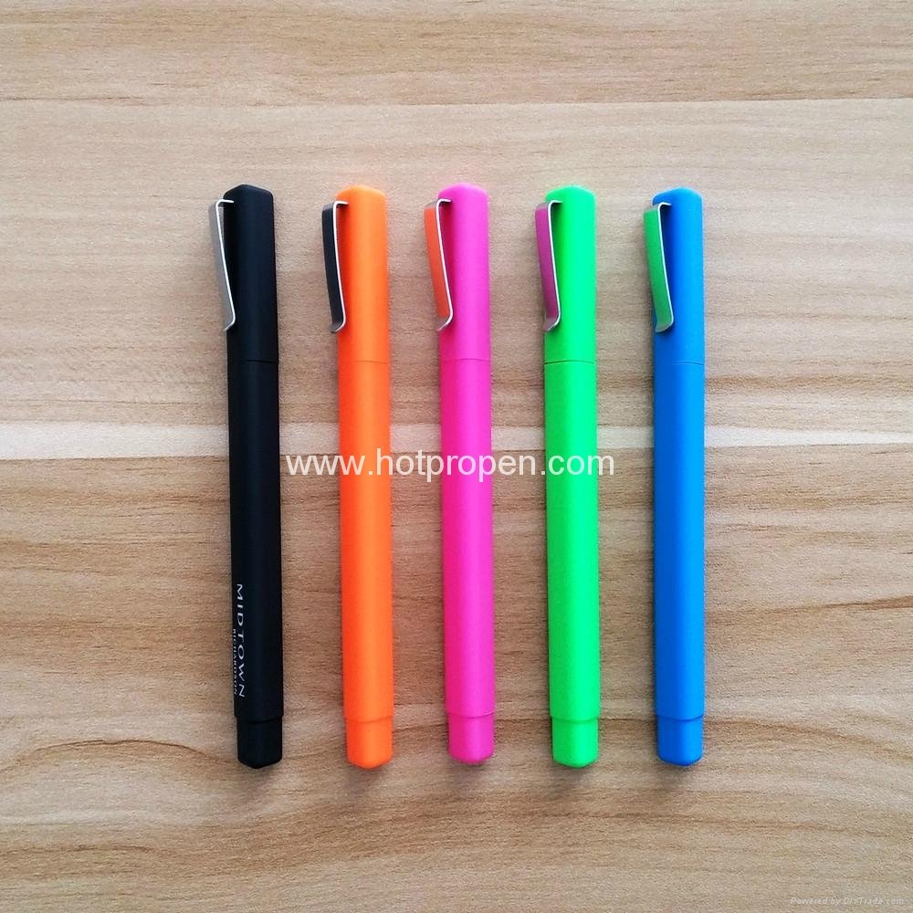 soft rubber coated triangle ball pen with logo 3