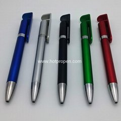 mobile phone support twist pen with big clip