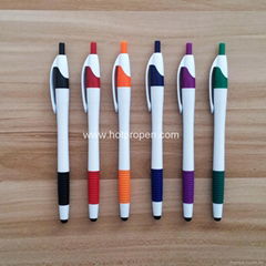 promotion click action screen touch ball pen with soft grip