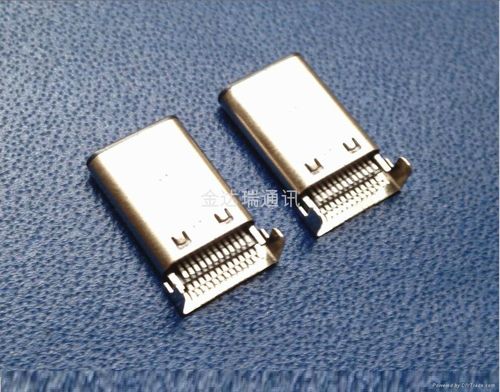 優勢供應USB type-c公頭貼板連接器沉板插頭 