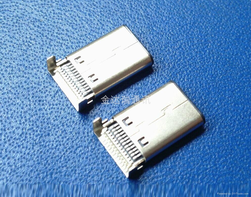優勢供應USB type-c公頭貼板連接器沉板插頭  2