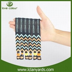 One Time Use Wristbands Polyester Custom Cloth Woven Wristband