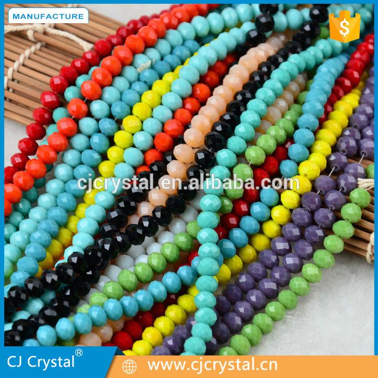 Glass beads manufacture faceted rondelle glass beads 