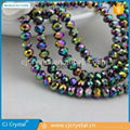 glass beads manufactures Metallic color 8mm faceted glass rondelle beads 2