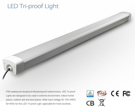 120lm/w LED Tri-proof Light with TUV SAA CE UL RoHS  2