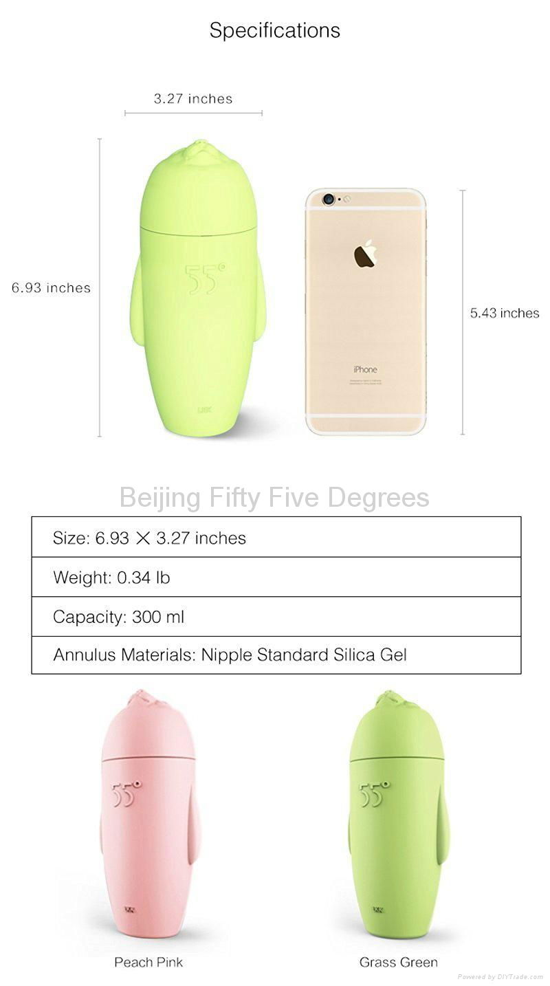 55 degree HiHi Fur Seal  Water bottle pink 300ml 5