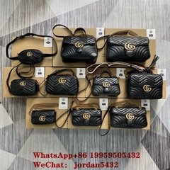       GG Marmont full packaging wave pattern chain 443496 Shoulder bag handbag (Hot Product - 1*)