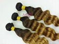 Showjarlly Ombre color #1b/4/27 Loose Weave 9A Brazilian Virgin Remy Hair Weft 3 1