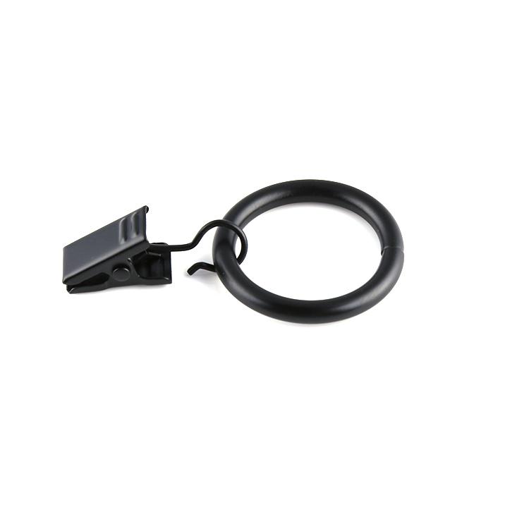 Shinny black painted shower curtain clip 2