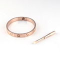 Rose gold stainless steel screw oval bracelet bangle with screwdriver