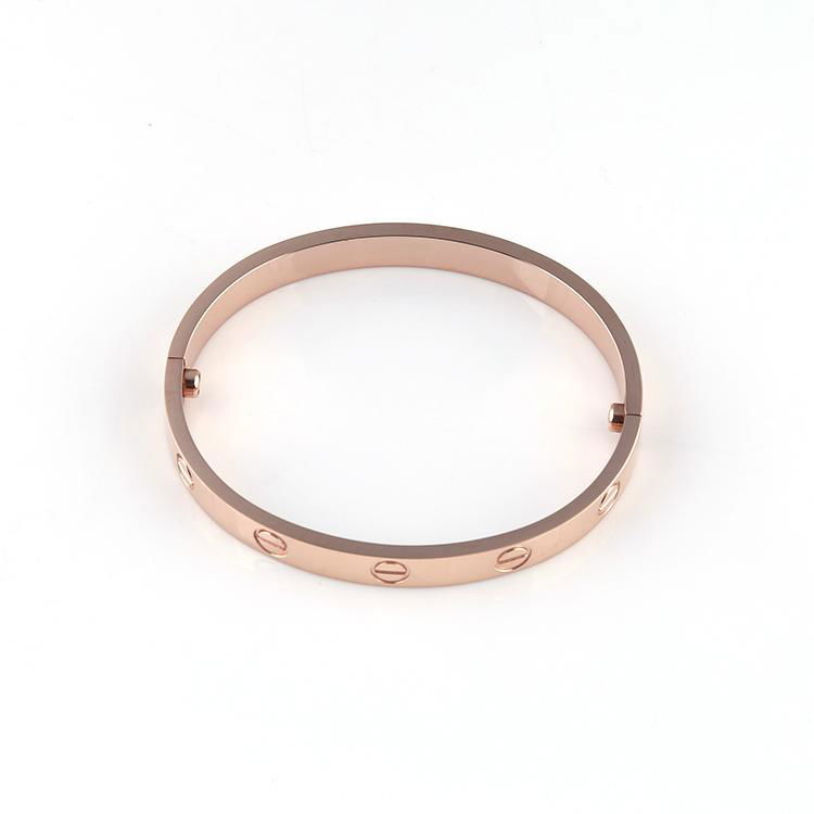 Rose gold stainless steel screw oval bracelet bangle with screwdriver 2