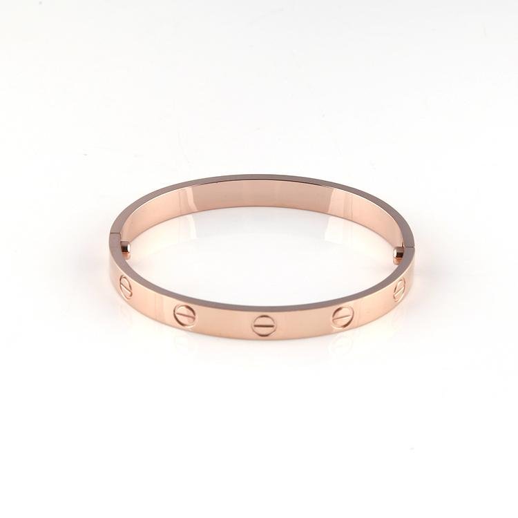Rose gold stainless steel screw oval bracelet bangle with screwdriver 3