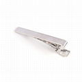 Jewelry tie clip shinny silver decorated