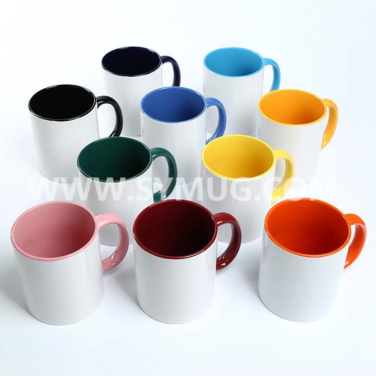 Best Selling Coated Inner Color Sublimation Ceramic Mug with Handle 2