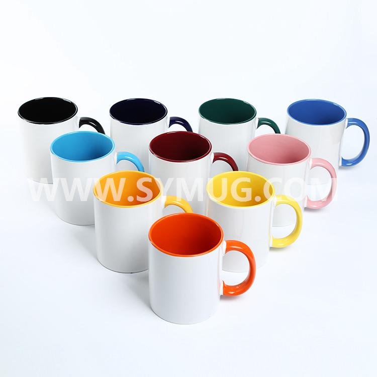 Best Selling Coated Inner Color Sublimation Ceramic Mug with Handle 3