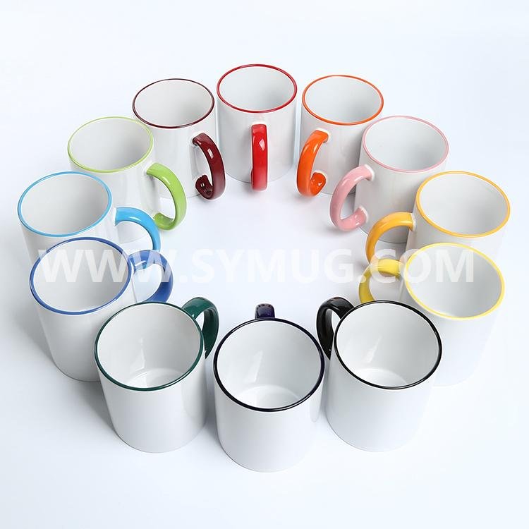 Best Selling Coated Inner Color Sublimation Ceramic Mug with Handle 4