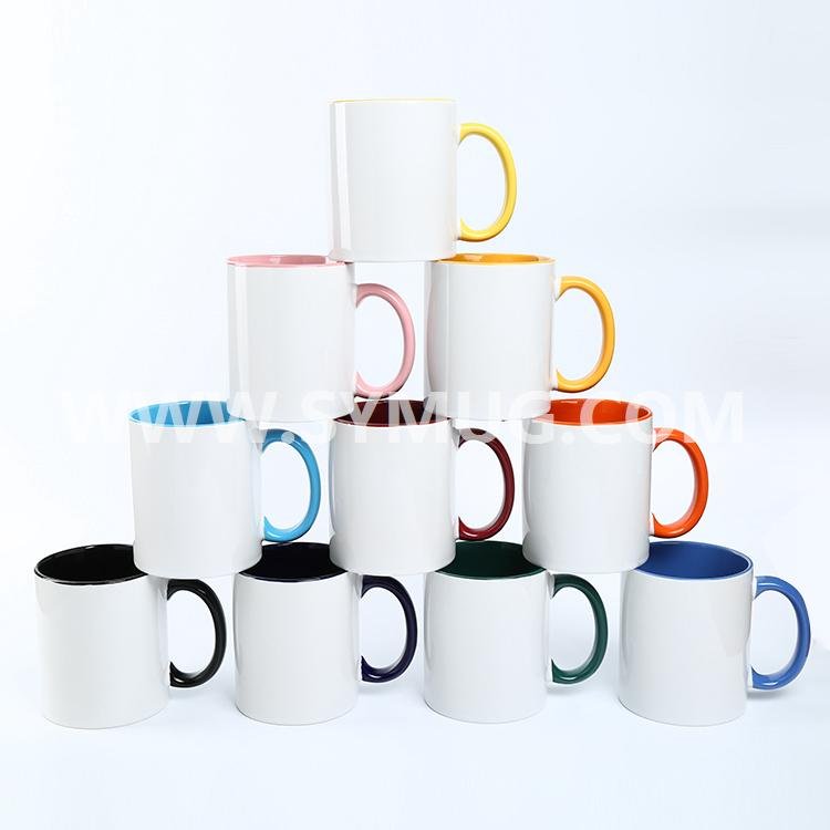 Best Selling Coated Inner Color Sublimation Ceramic Mug with Handle 5