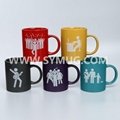 Customized color 300ml porcelain ceramic mugs cups custom printing with cheap pr 2