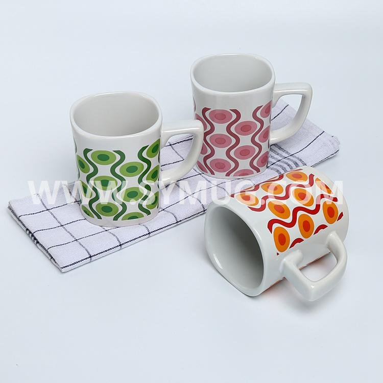 Customized color 300ml porcelain ceramic mugs cups custom printing with cheap pr 5