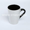 14 oz V shape ceramic mug with two-tone color 3