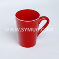 14 oz V shape ceramic mug with two-tone color 4