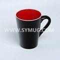 14 oz V shape ceramic mug with two-tone color 5
