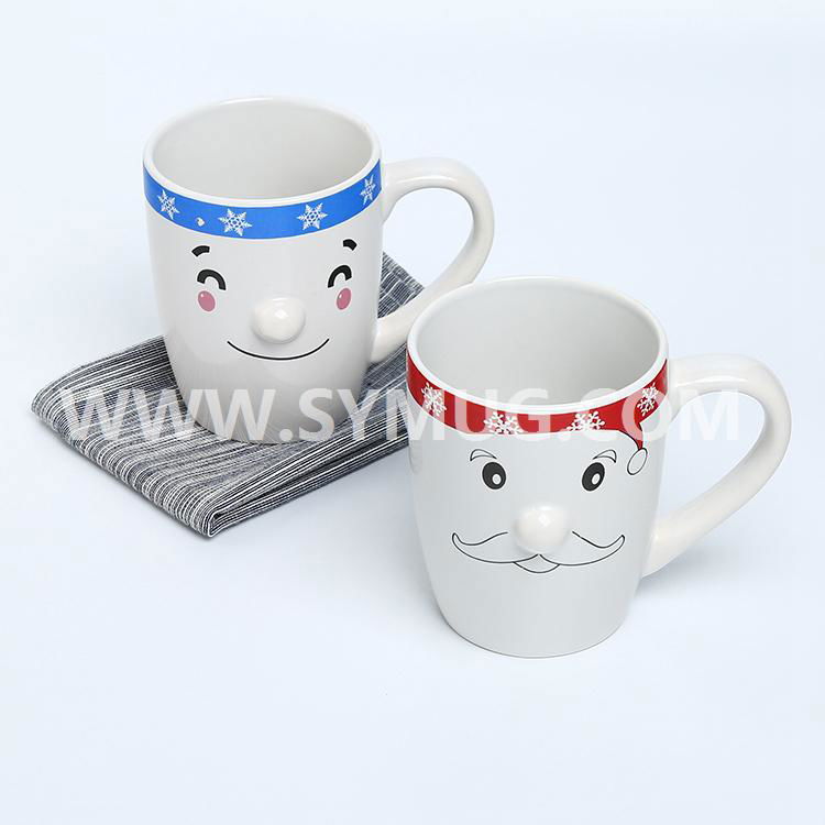 12 oz snow man ceramic mug wholesale