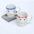 12 oz snow man ceramic mug wholesale