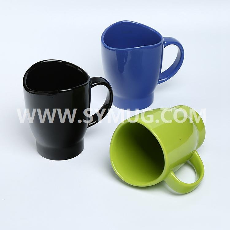 12 oz belly shape ceramic mug with handle