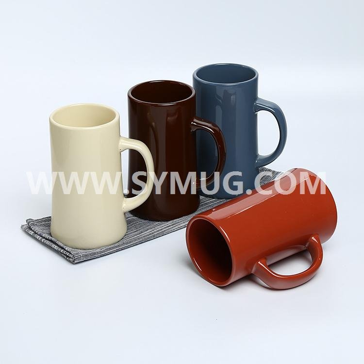 12 oz belly shape ceramic mug with handle 2