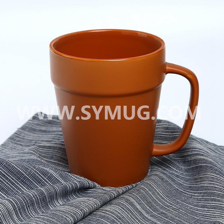 12 oz belly shape ceramic mug with handle 5