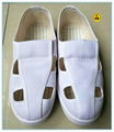 white canvas upper PVC outsole 4-hole ESD shoes  1