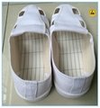 white canvas upper PVC outsole 4-hole ESD shoes  3