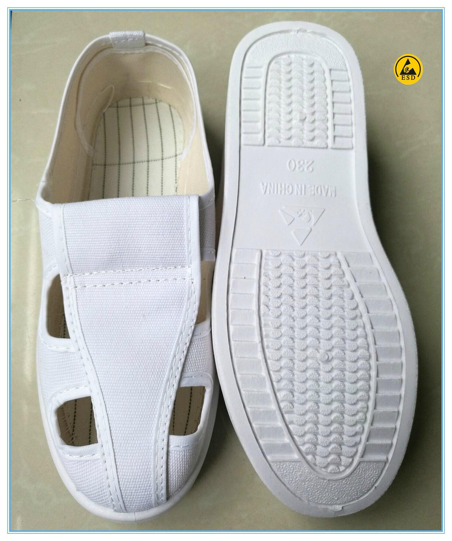 white canvas upper PVC outsole 4hole ESD shoes JR601 JingRo