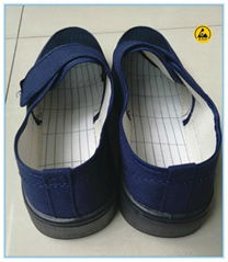 blue canvas upper black SPU(PVC foamed) outsole ESD cleanroom shoes 